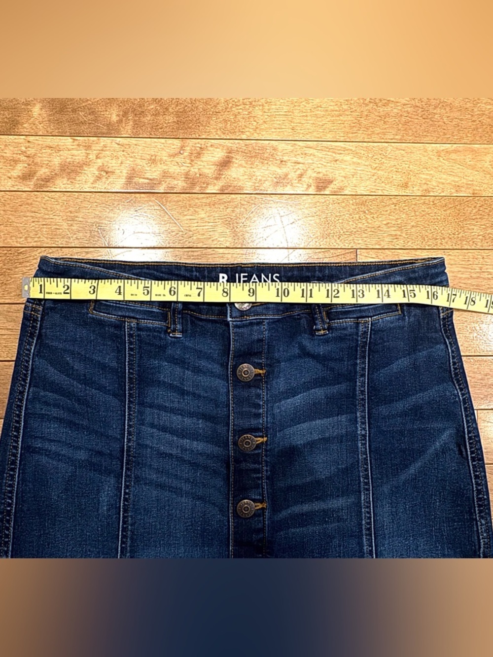 Reitman’s Dark Blue Denim Button-Front Mini Skirt - Size 31 - Picture 4 of 8
